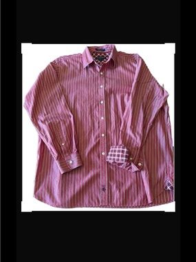 Austin Reed Rose Pink and White Striped Dress Shirt